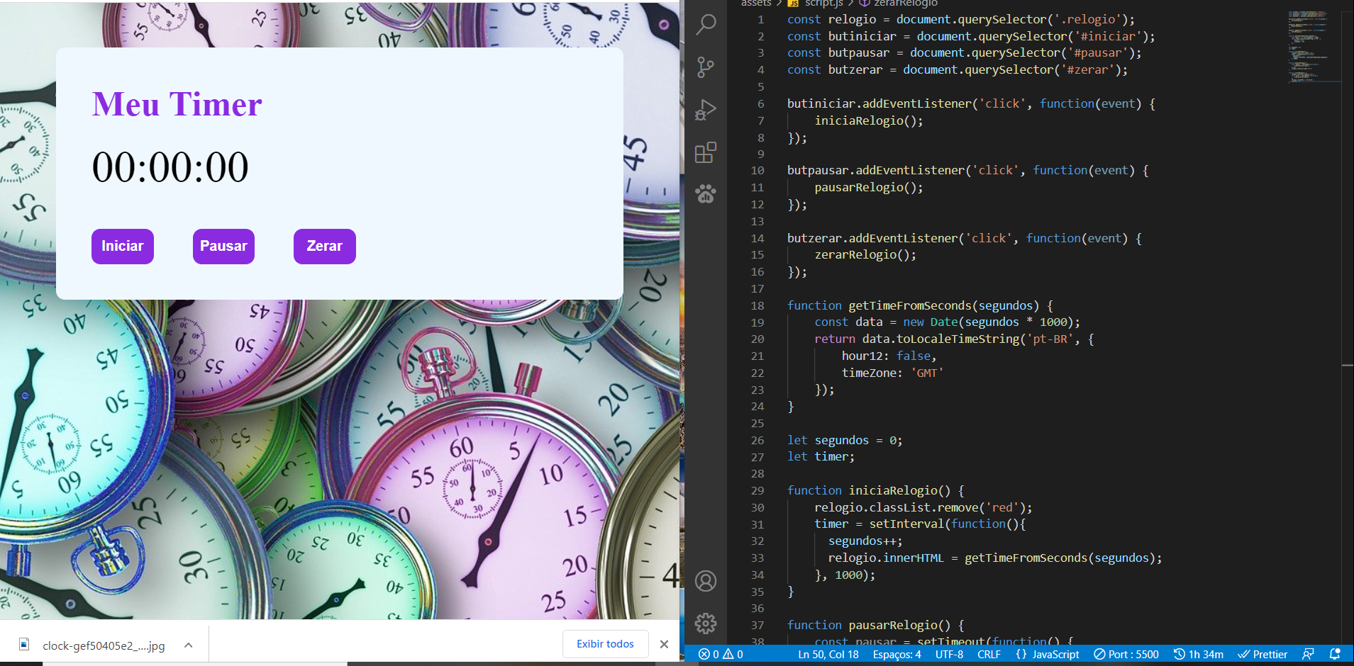 GitHub - CarolinaLamim/ExercicioTimer: Criação de um timer com ...