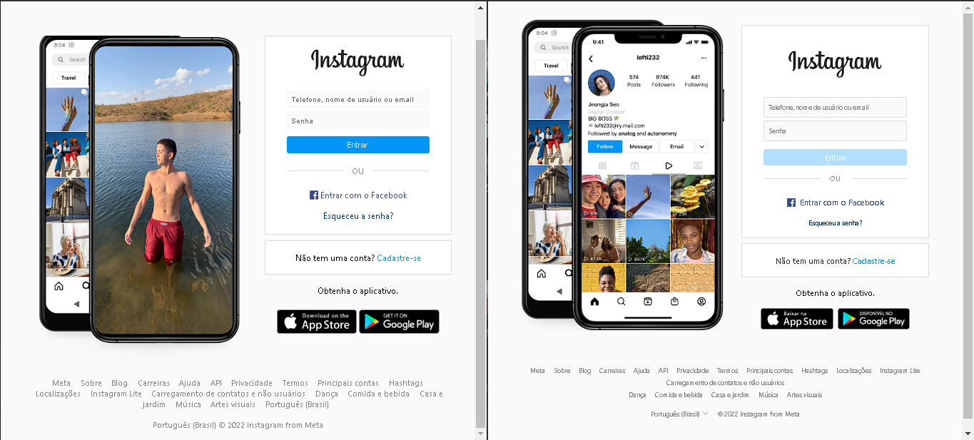 GitHub - tlshudson/Clone-Instagram: Clone do Instagram feito apenas com ...