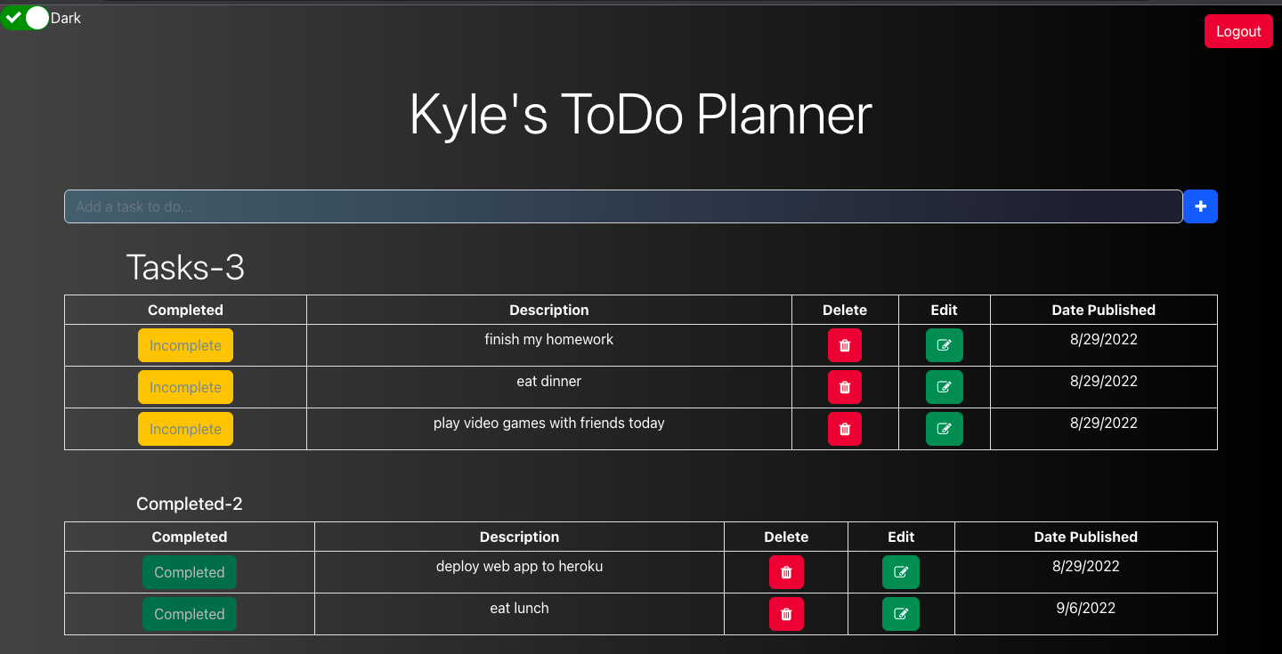 GitHub - kylel234/myToDoPlanner
