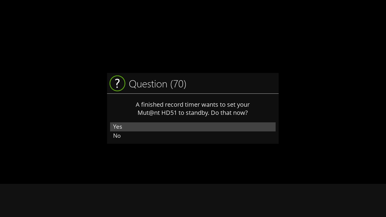 Zap timer from standby immediately prompts to enter standby · Issue 2773 · openatv/enigma2 · GitHub