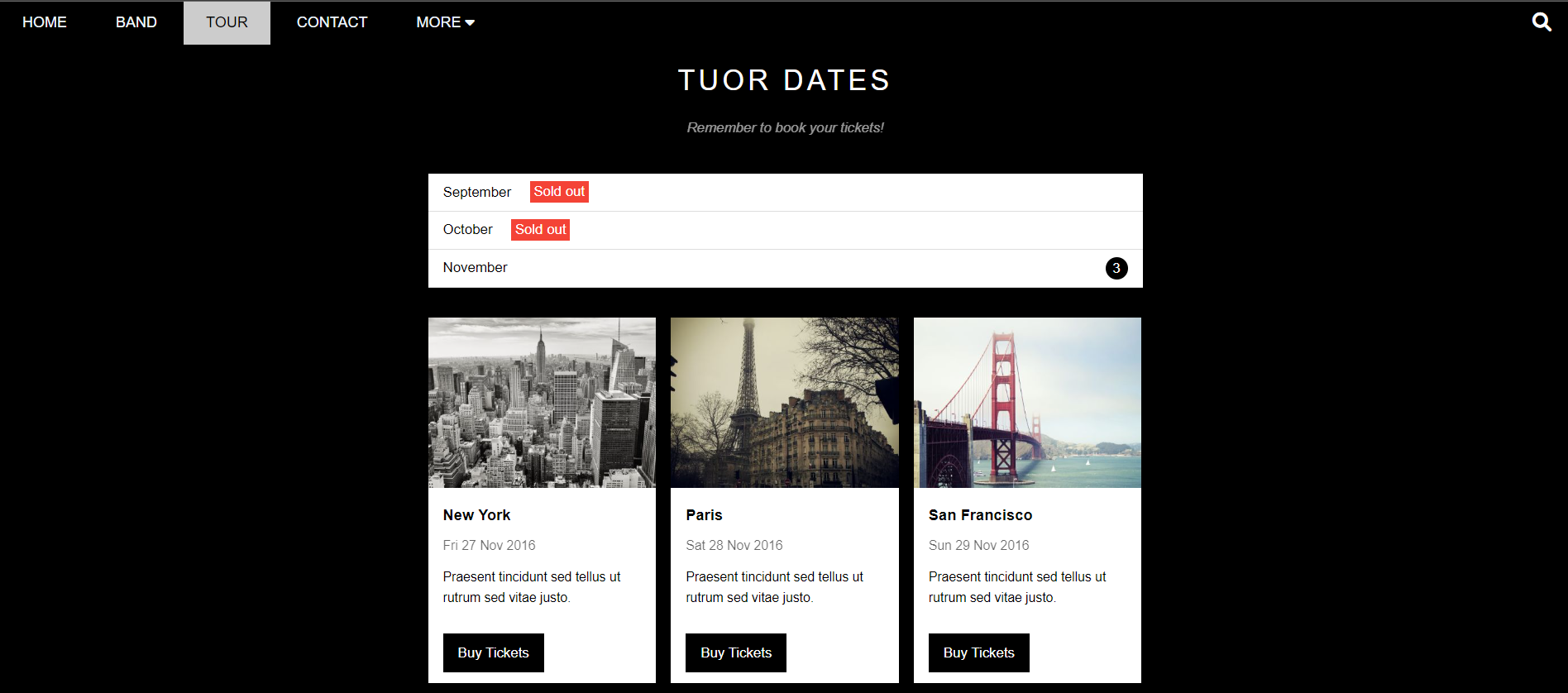 GitHub - thhuyen/the-band---html-css: This is the first website ...