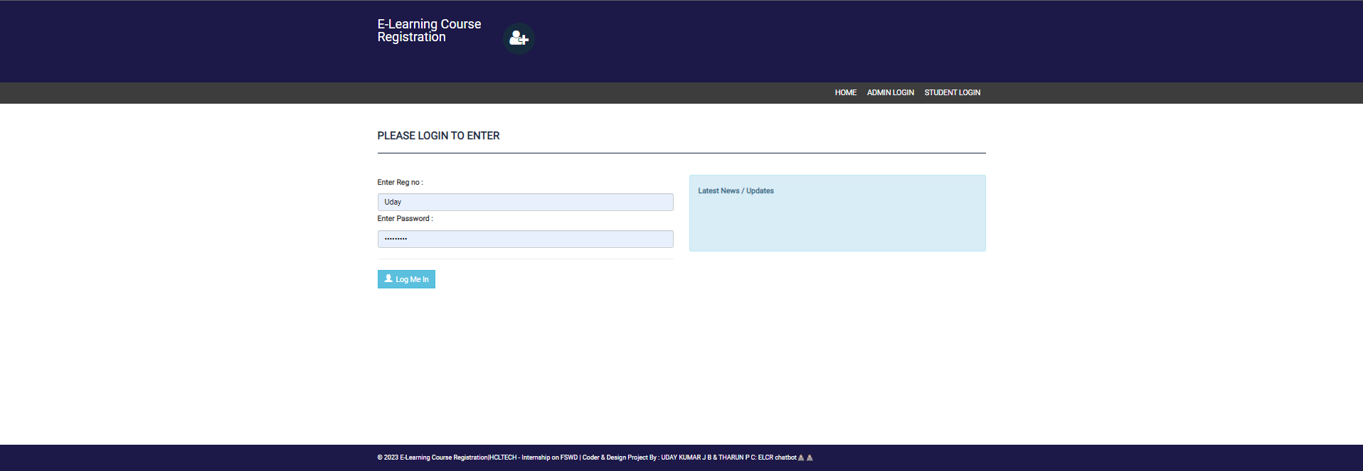 GitHub - UdayReddyJB/FRT-ELCR-Project: E-Learning Course Registration ...