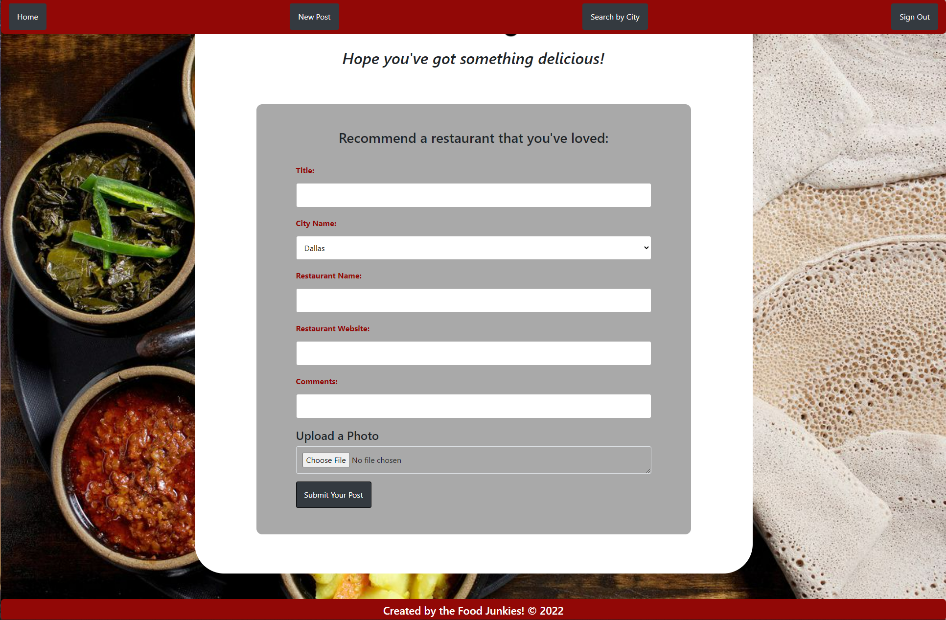 GitHub - cmuscari/food-junkies · GitHub