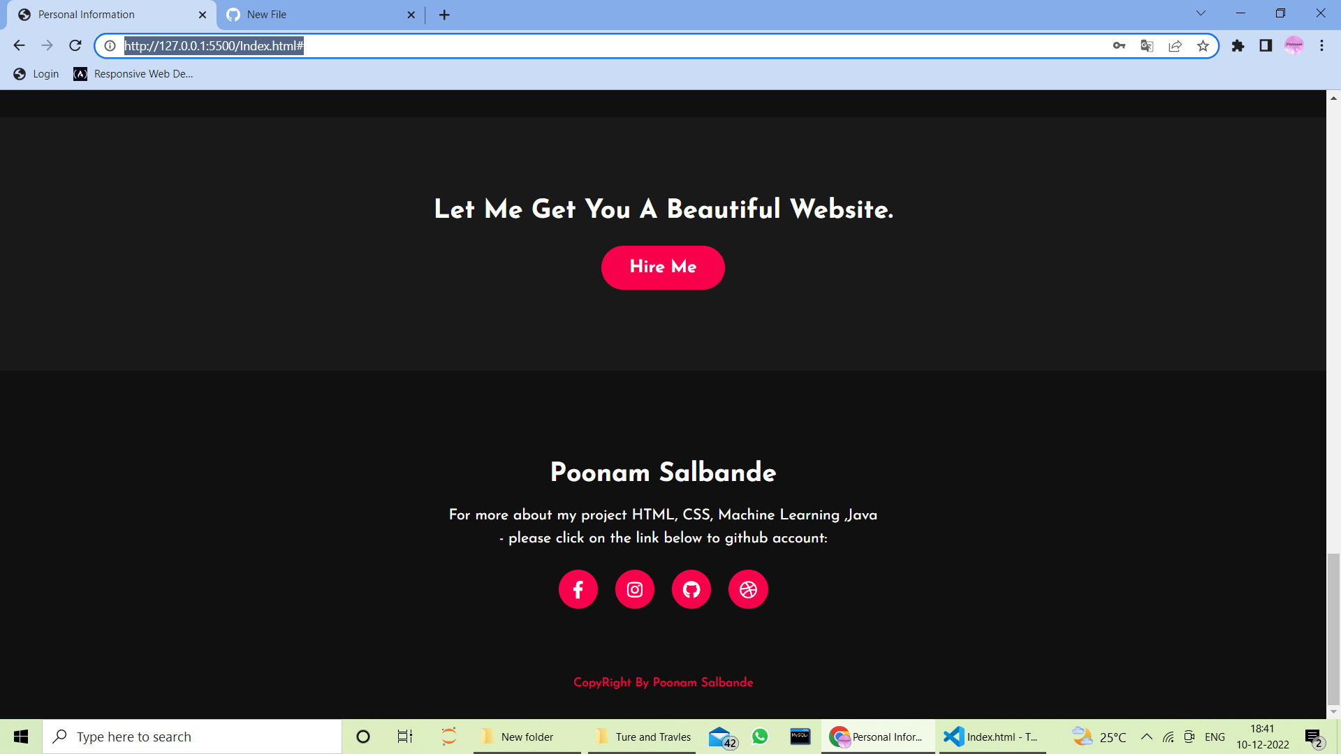 GitHub - Salbapoonam/Personal-Portfolio
