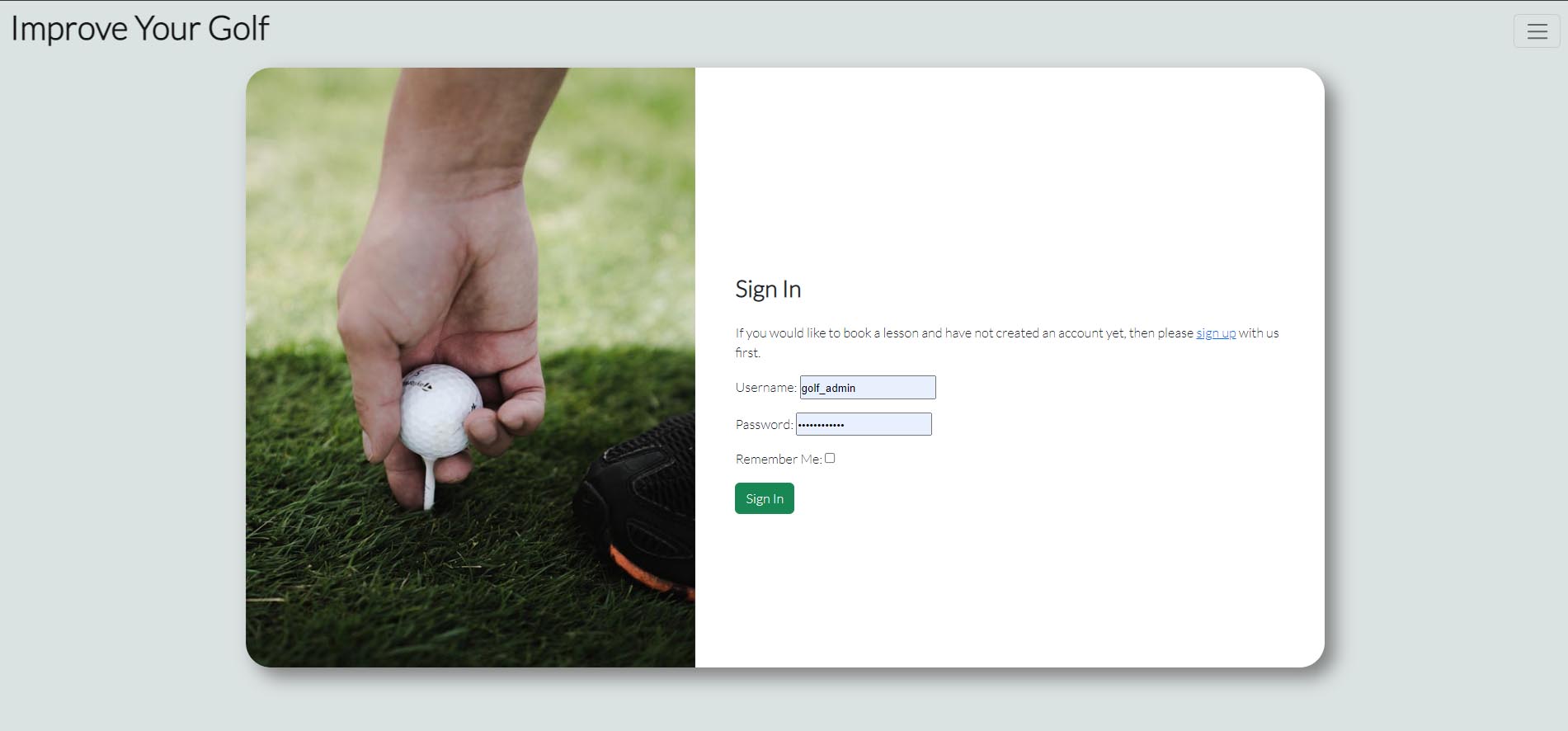 GitHub - Renaldas0/ImproveYourGolf: A full stack website created to ...