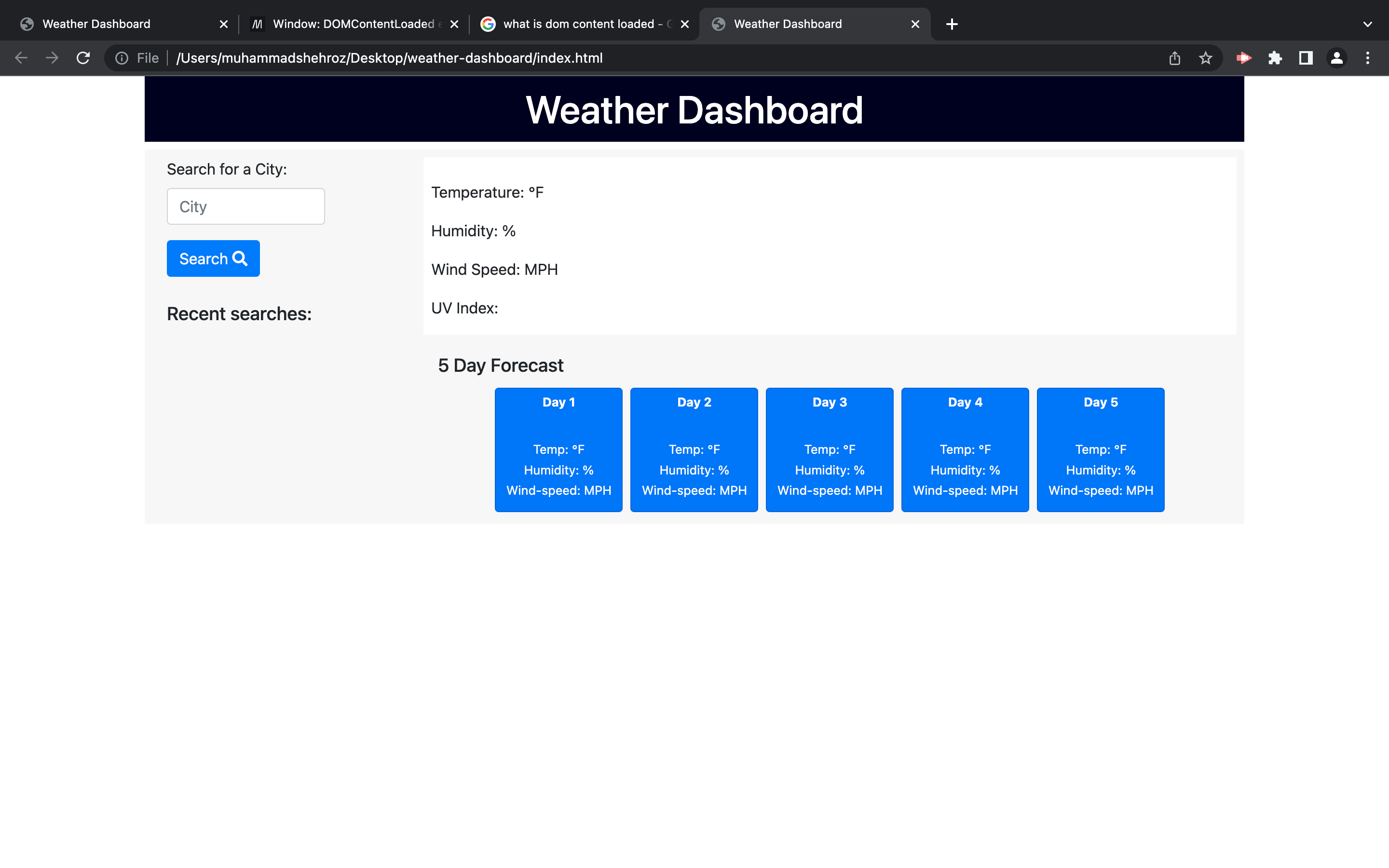 GitHub - mshehroz237/weather-dashboard
