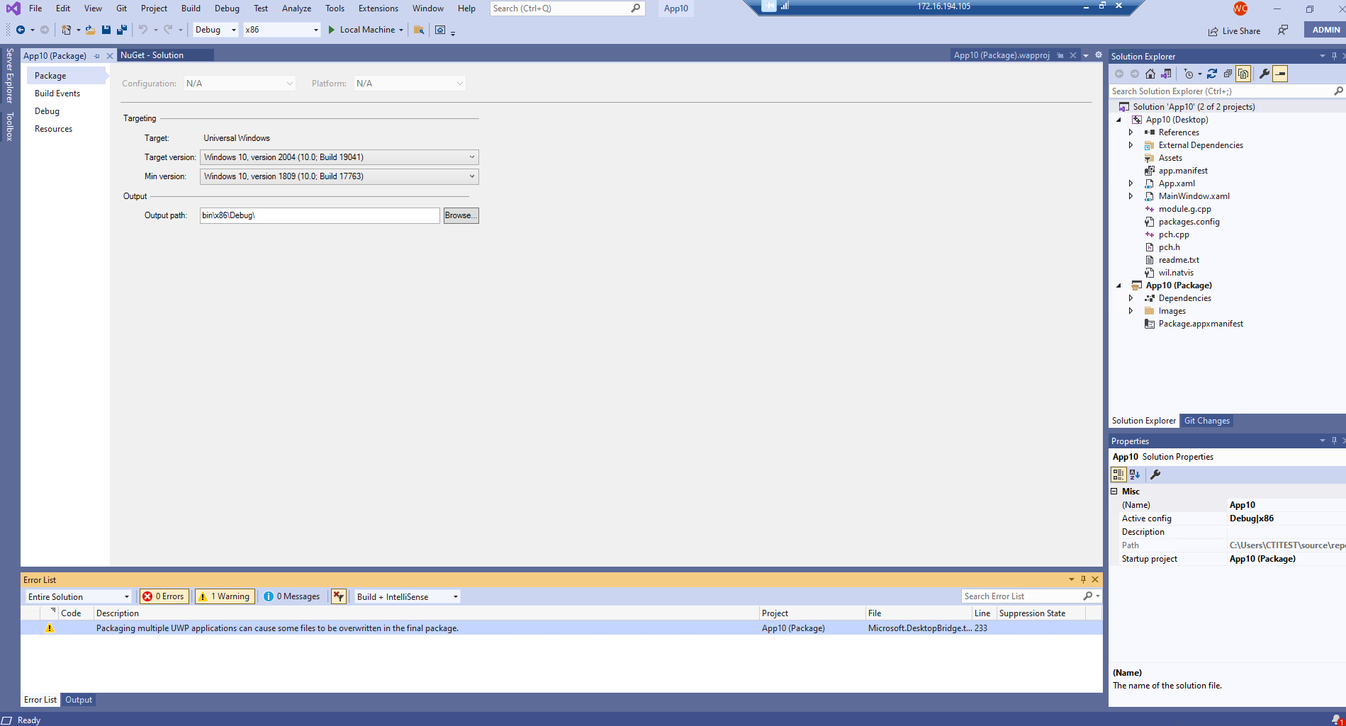 Unexpected warning when building C++ Packaging Project · Issue #8440 ...