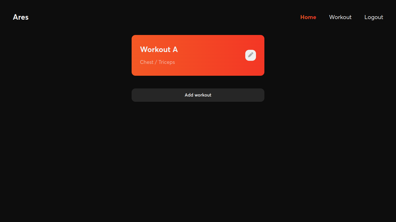GitHub - brunosag/ares: A minimal workout tracker web app built with ...