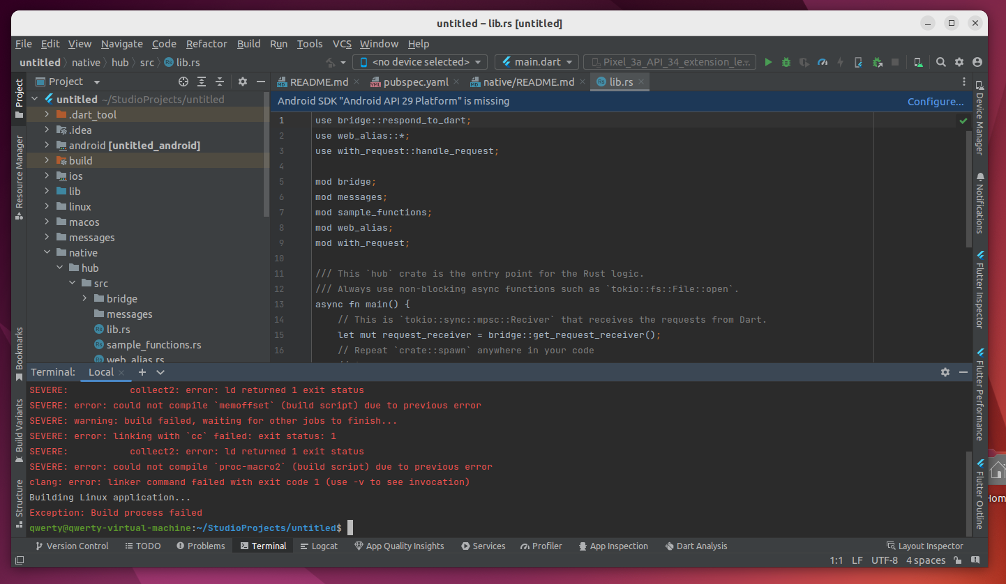 Compiling error on Ubuntu Linux 22.04.3 · Issue #201 · cunarist/rinf ...
