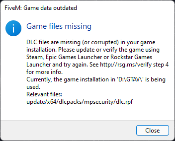 game files missing · Issue #1228 · citizenfx/fivem · GitHub