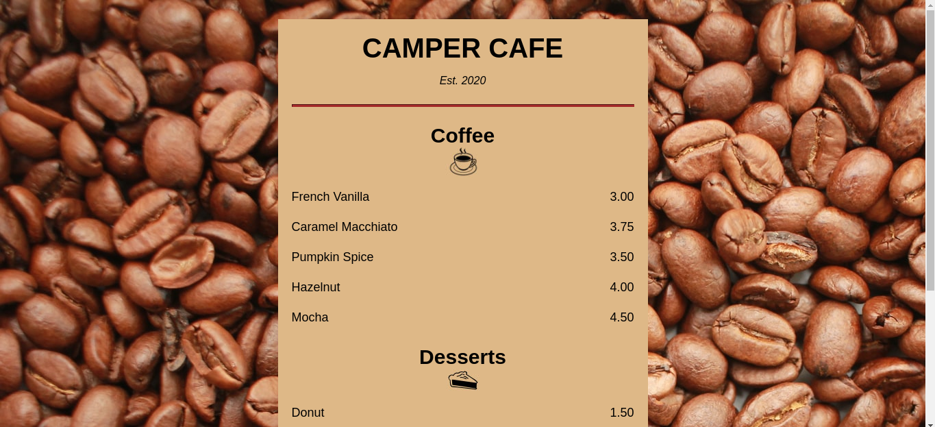 GitHub - chrysthianprudencio/A-Cafe-Menu: Building a simply cafe menu ...