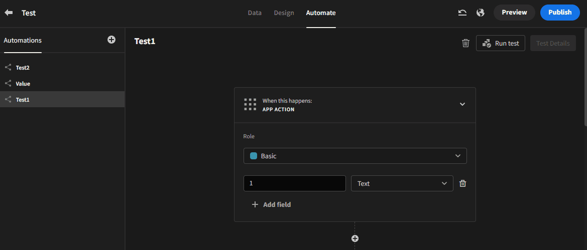 App action automations do not trigger the animation that is used to ...