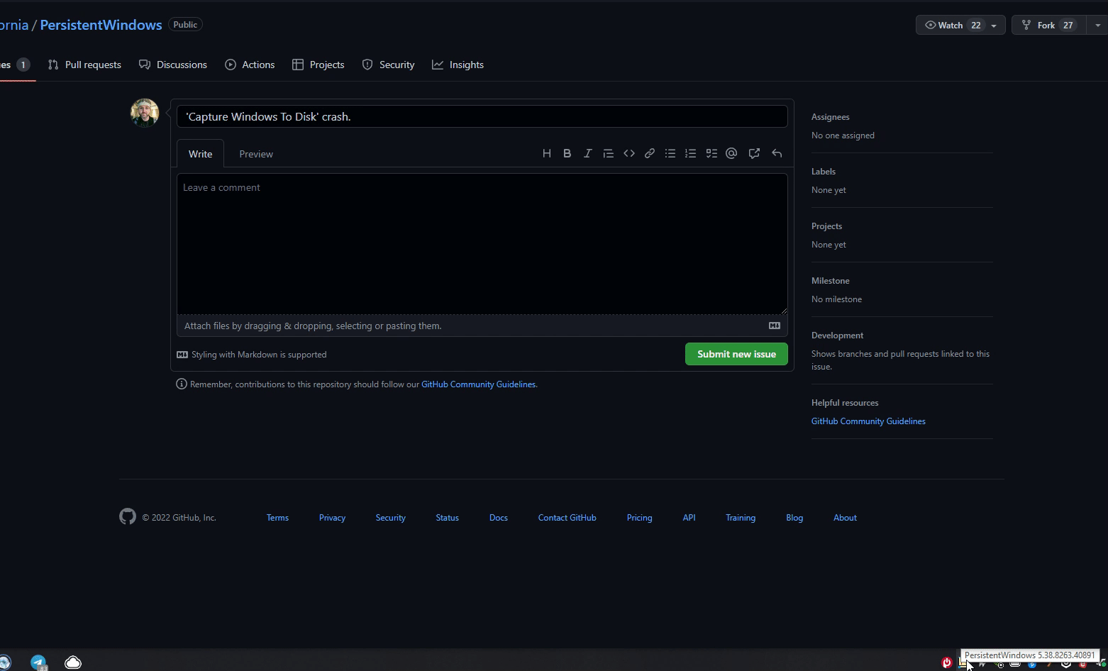 'Capture Windows To Disk' crash. · Issue 174 · kangyucalifornia