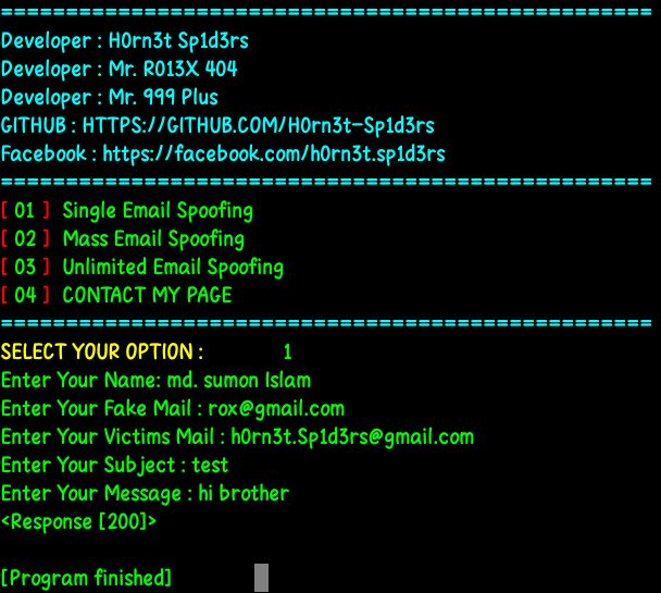 GitHub H0rn3tSp1d3rs/gmailspoofer