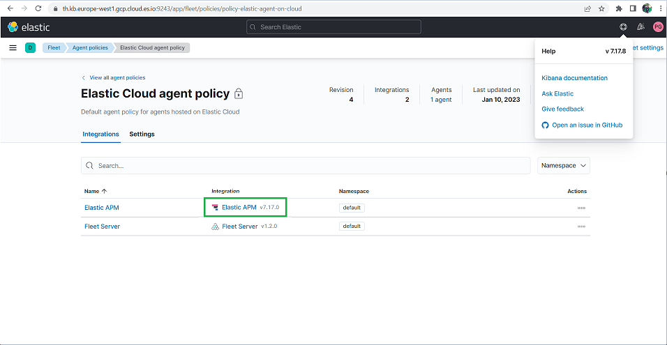 APM version 7.16.0 is installed by default instead of 7.17.0 when added ...