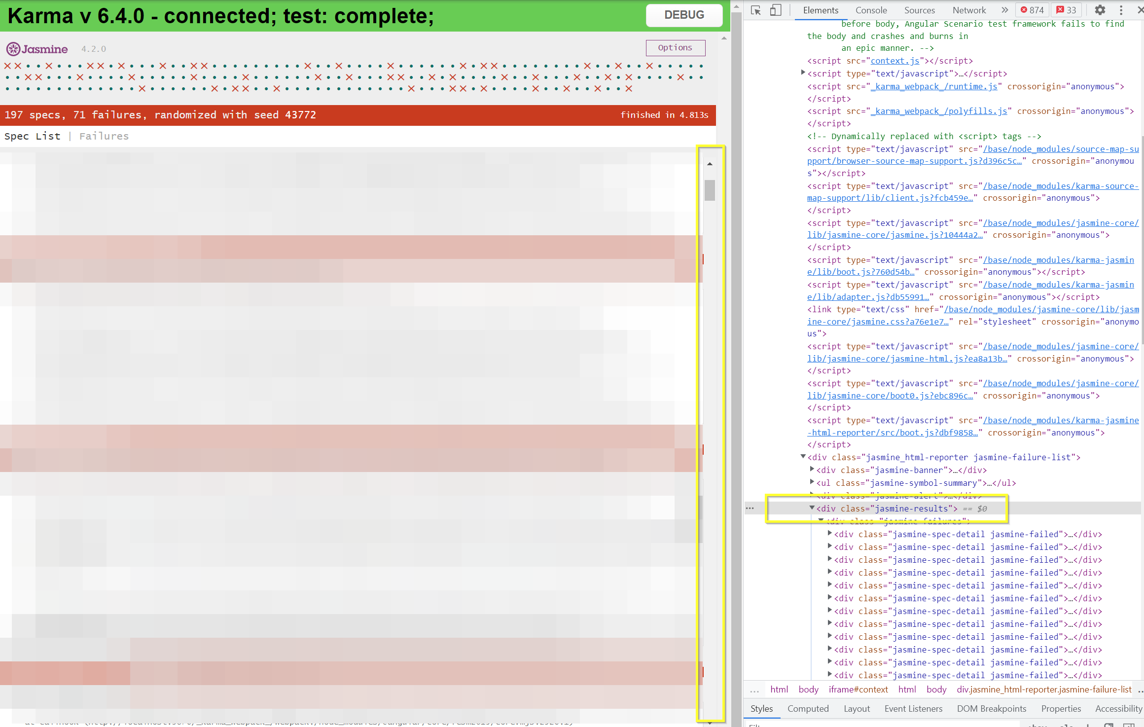 Report is not scrollable when you have lots of (failed) Tests · Issue ...