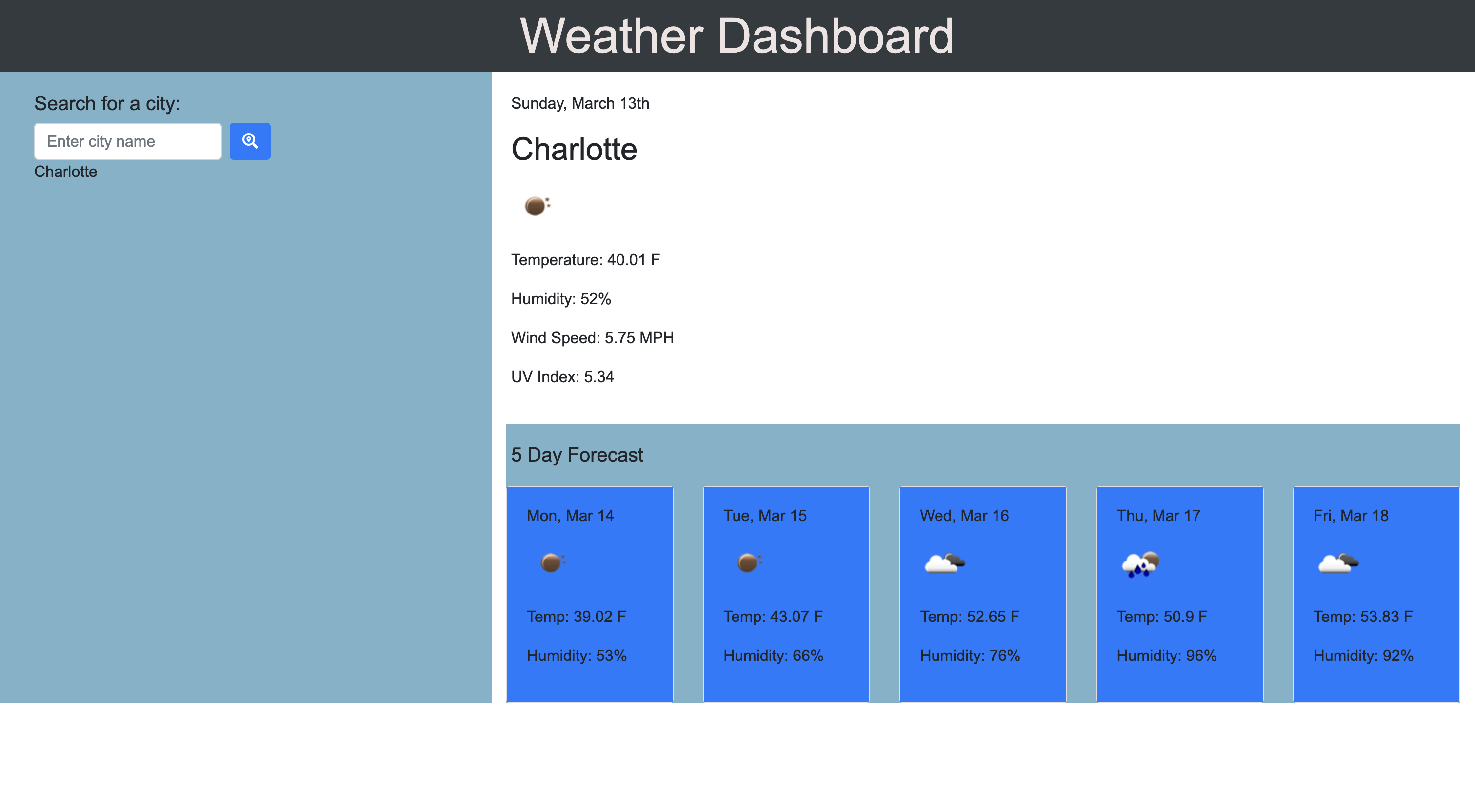 GitHub - MalcDiggs/weather-dashboard