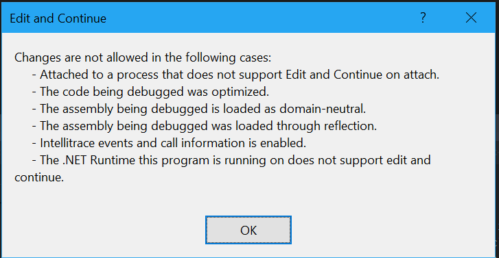 Edit and continue does not work in Preview 5 · Issue #28845 · dotnet ...