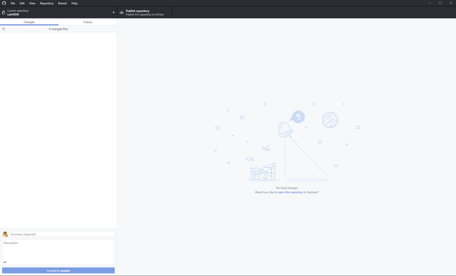 github desktop commit not showing up