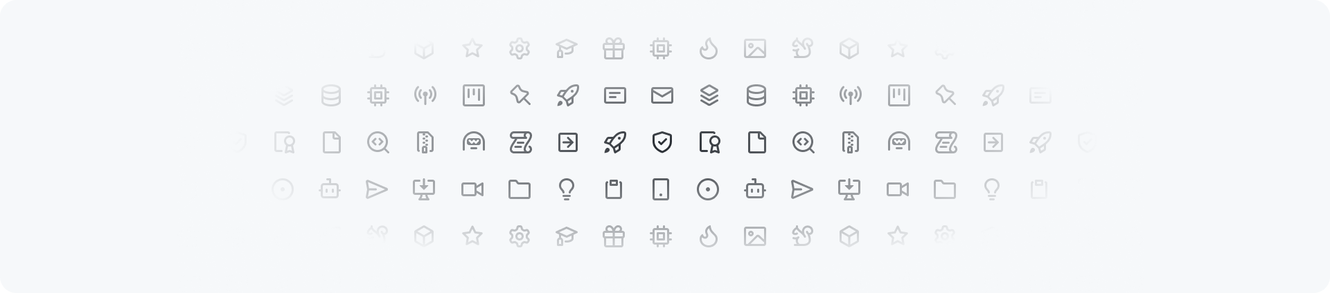 An image of multiple icons placed in a grid