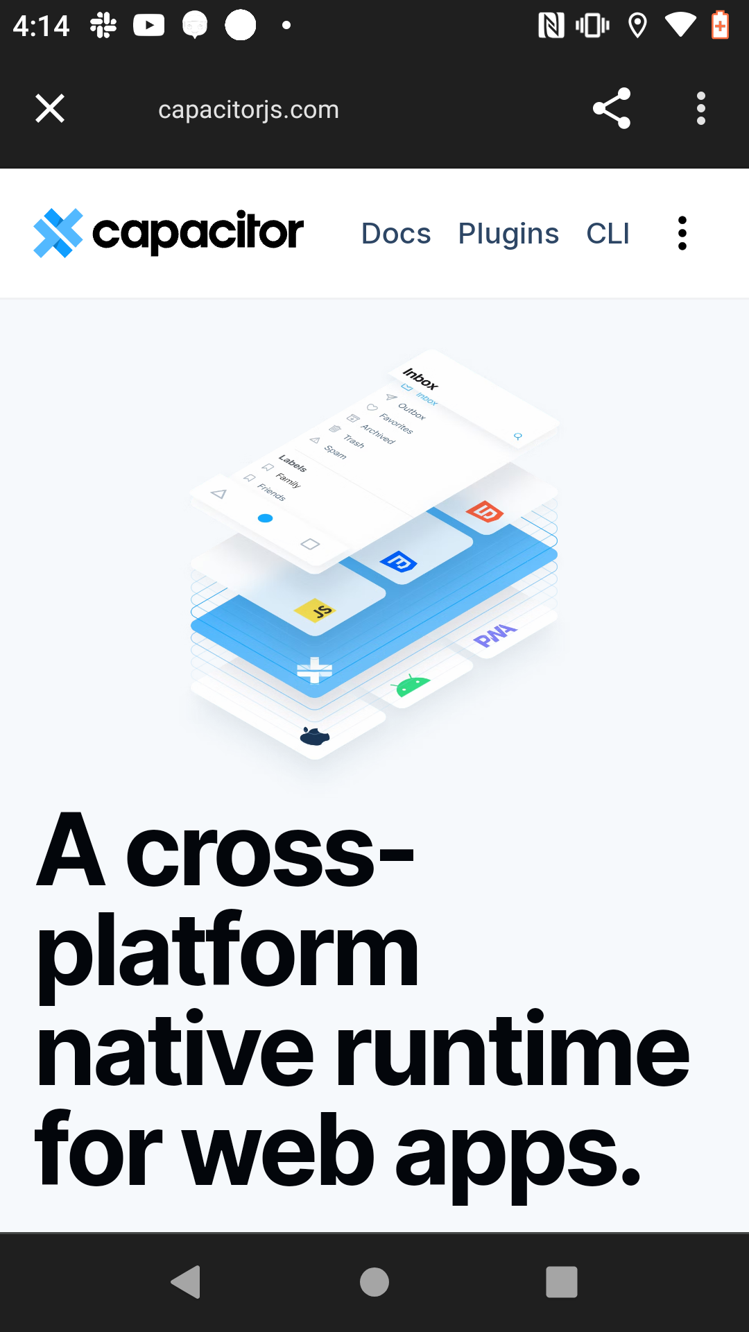 I want to hide url when open a weblink using capacitor/browser plugin