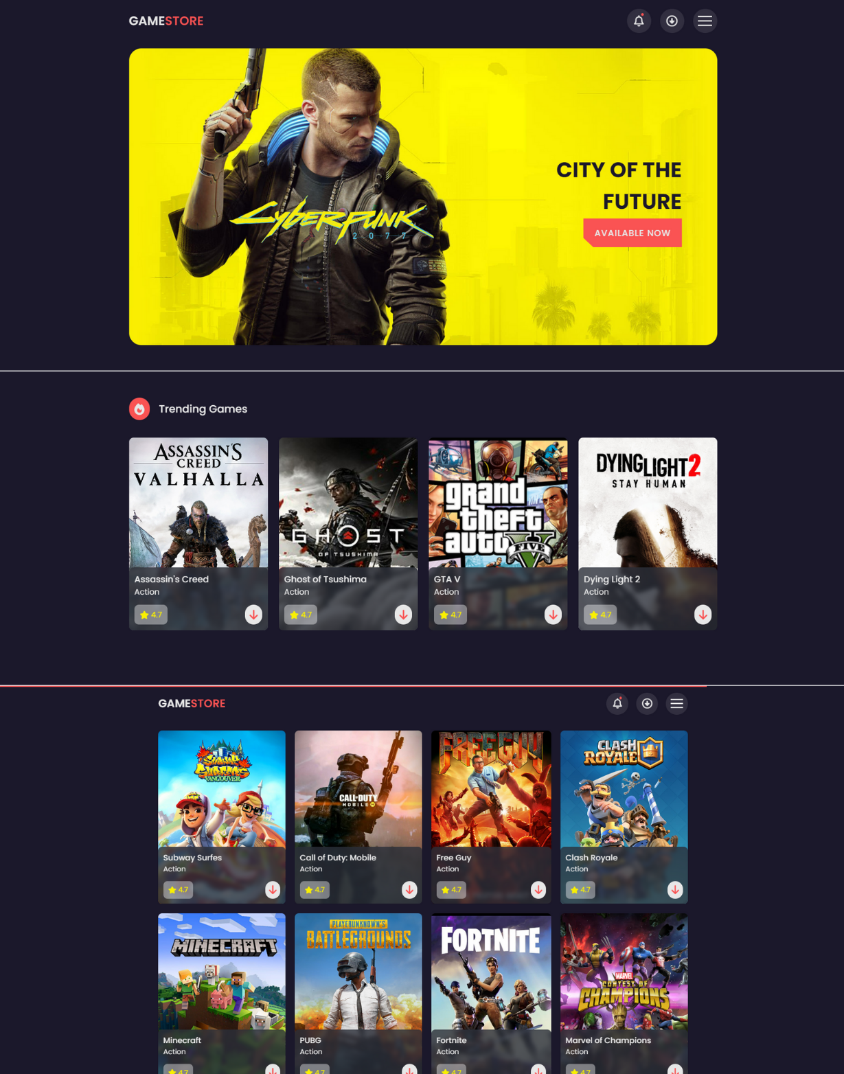 GitHub - isinnur/game-store: You can have information about the newly