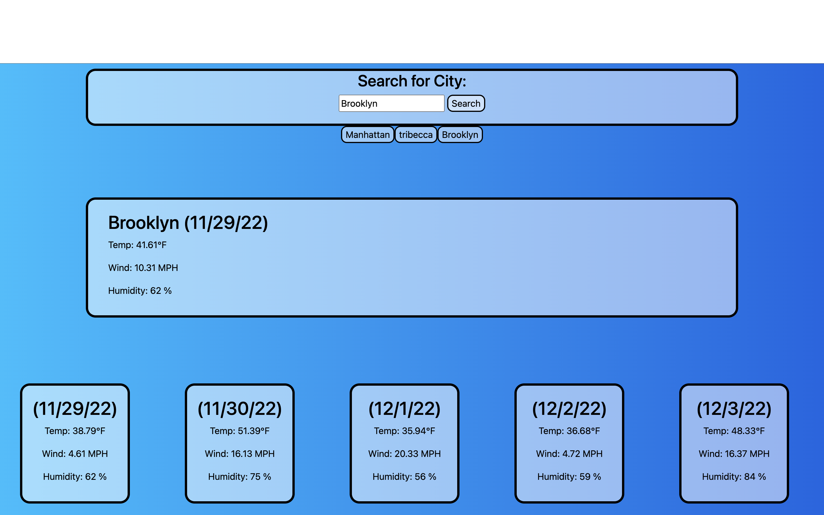 GitHub - JesusGonzalez05/API-Weather-Dashboard: Leverages a RESTful API ...