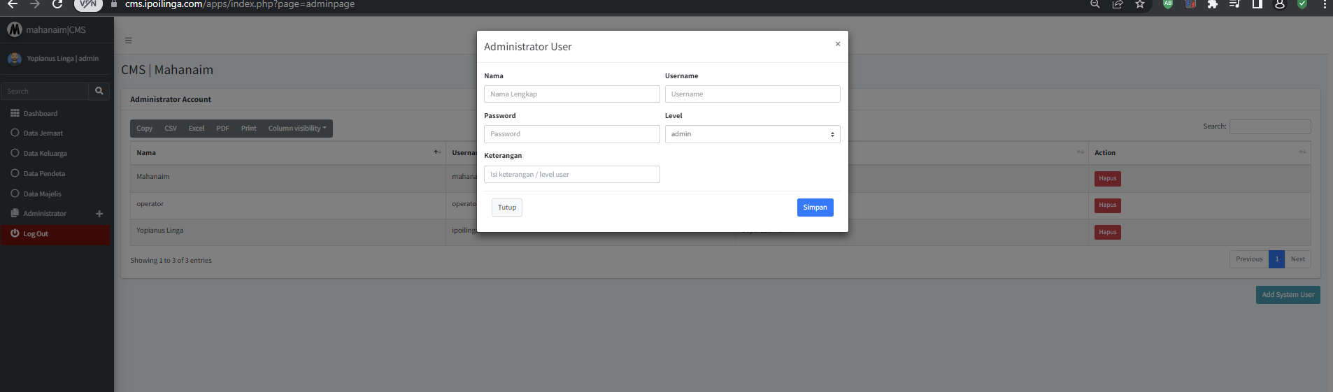 GitHub - slickers/mahanaim: Database for Church Based on PHP-MYSQL-AdminLTE