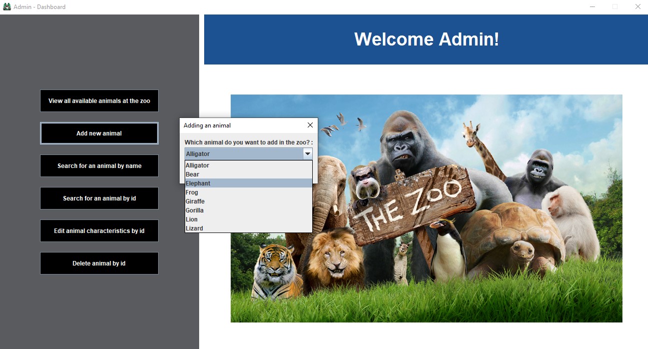 GitHub - AlexhsV/ZooProject: An admin dashboard for Zoo management.