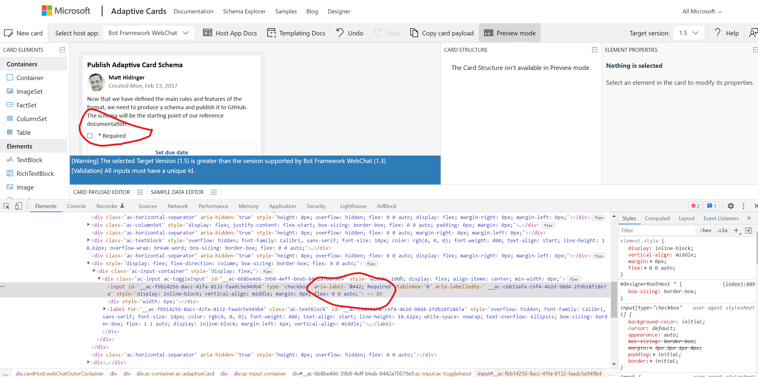 Aria label for checkbox is not escaped, causing issues with screen ...