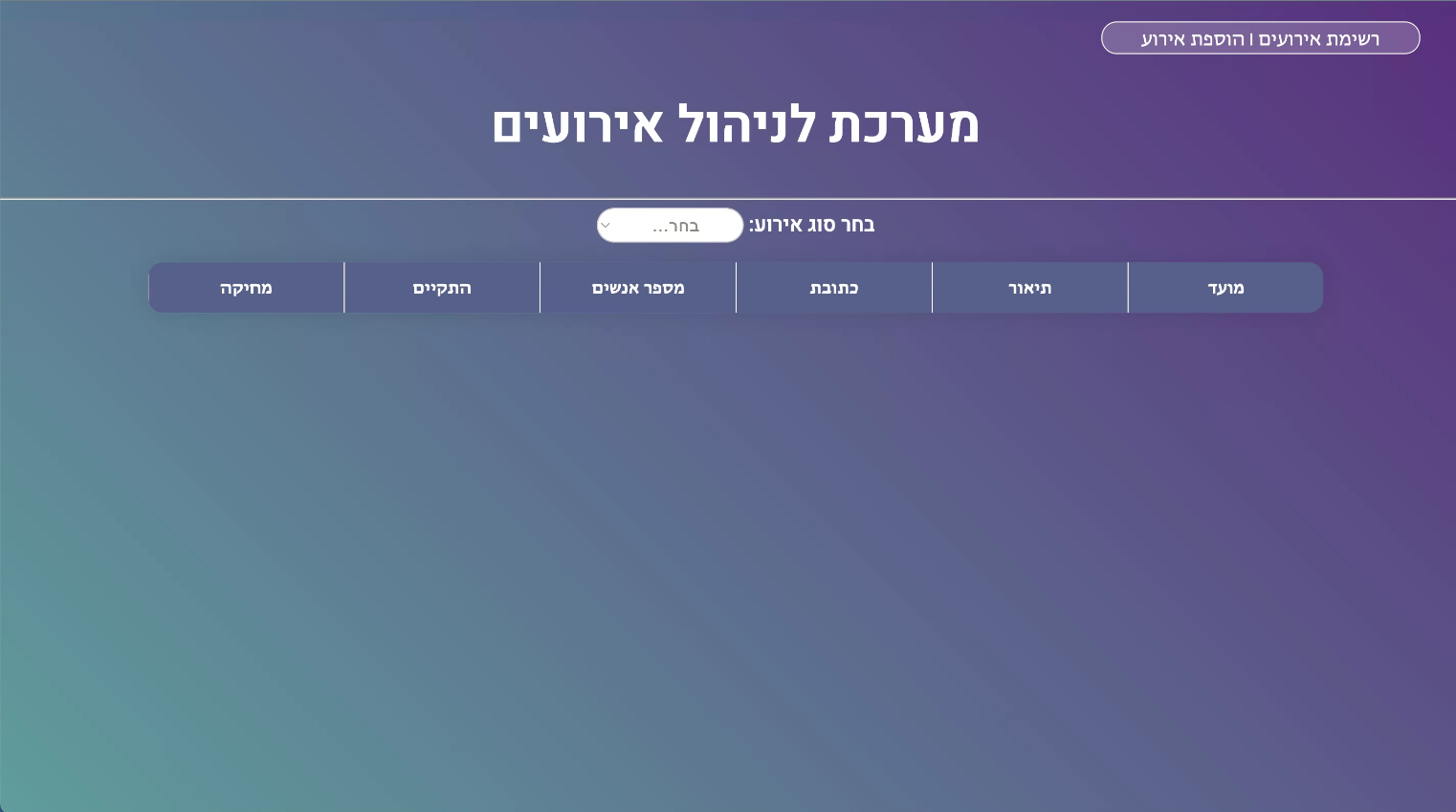 GitHub - Niv-Yulevitch/Events-Management: Events Test - Full Stack Web ...