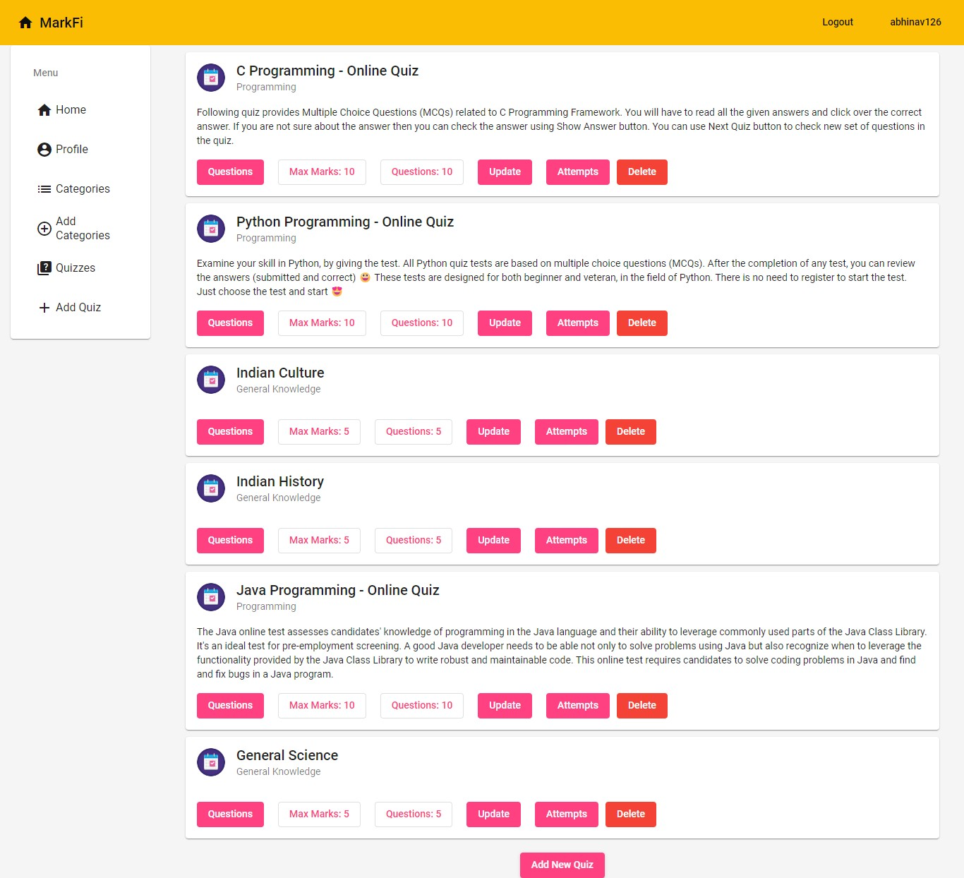 GitHub - abhinavraj12/MarkFi: This is the single page Exam Portal ...