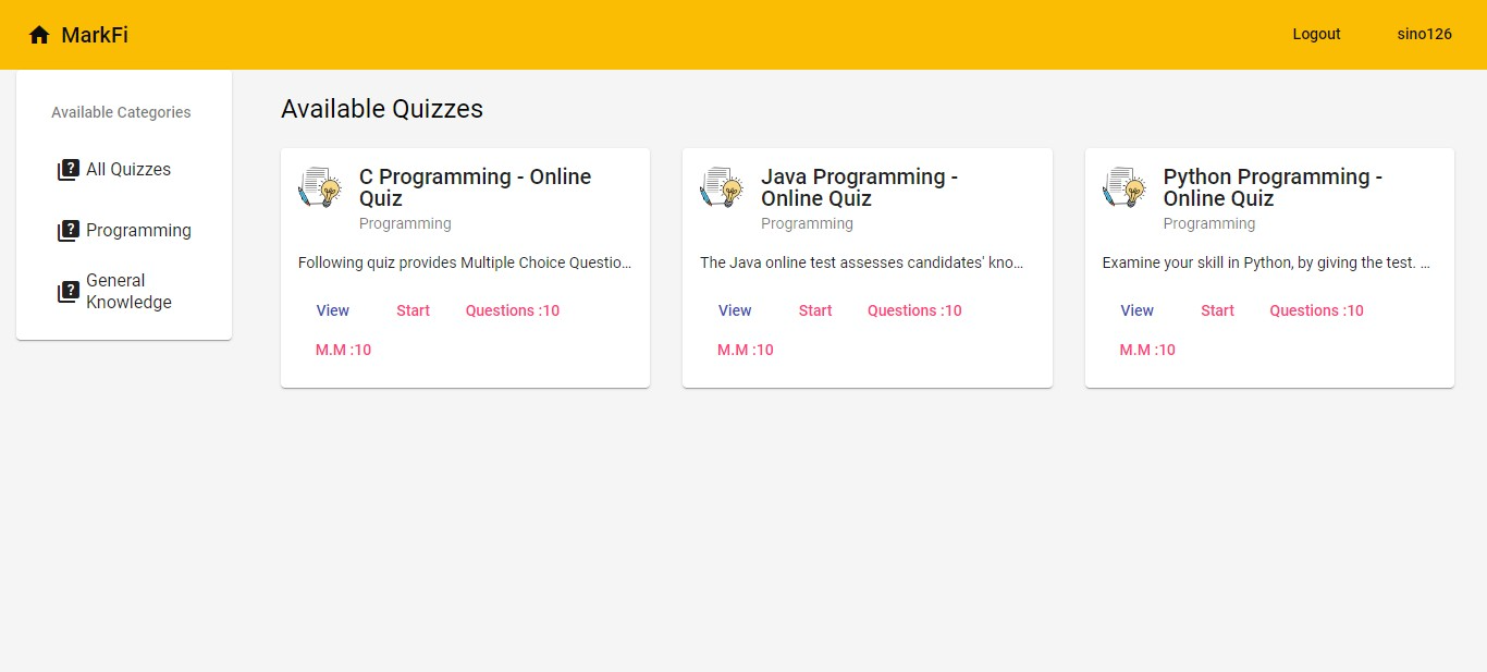 GitHub - abhinavraj12/MarkFi: This is the single page Exam Portal ...