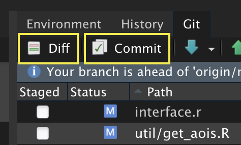 Unify Diff and Commit buttons · Issue #9896 · rstudio/rstudio · GitHub
