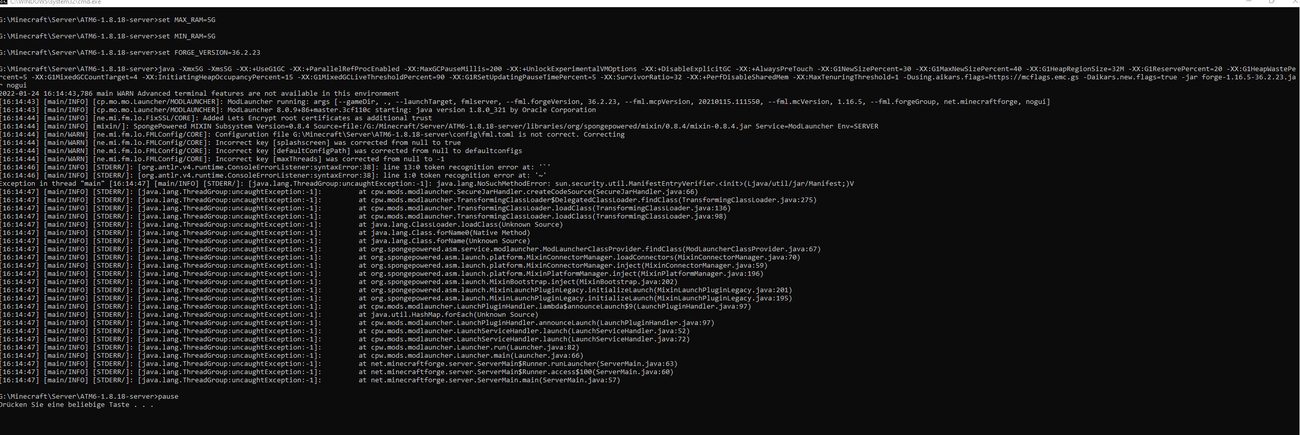 [Crash]: Since yesterday my Server isn't starting anymore · Issue #2905 ...