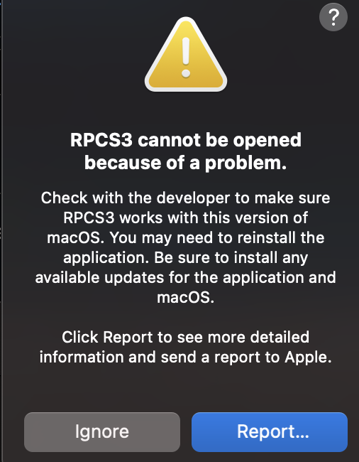 Installation Error on macOS 11.7 · Issue #13121 · RPCS3/rpcs3 · GitHub