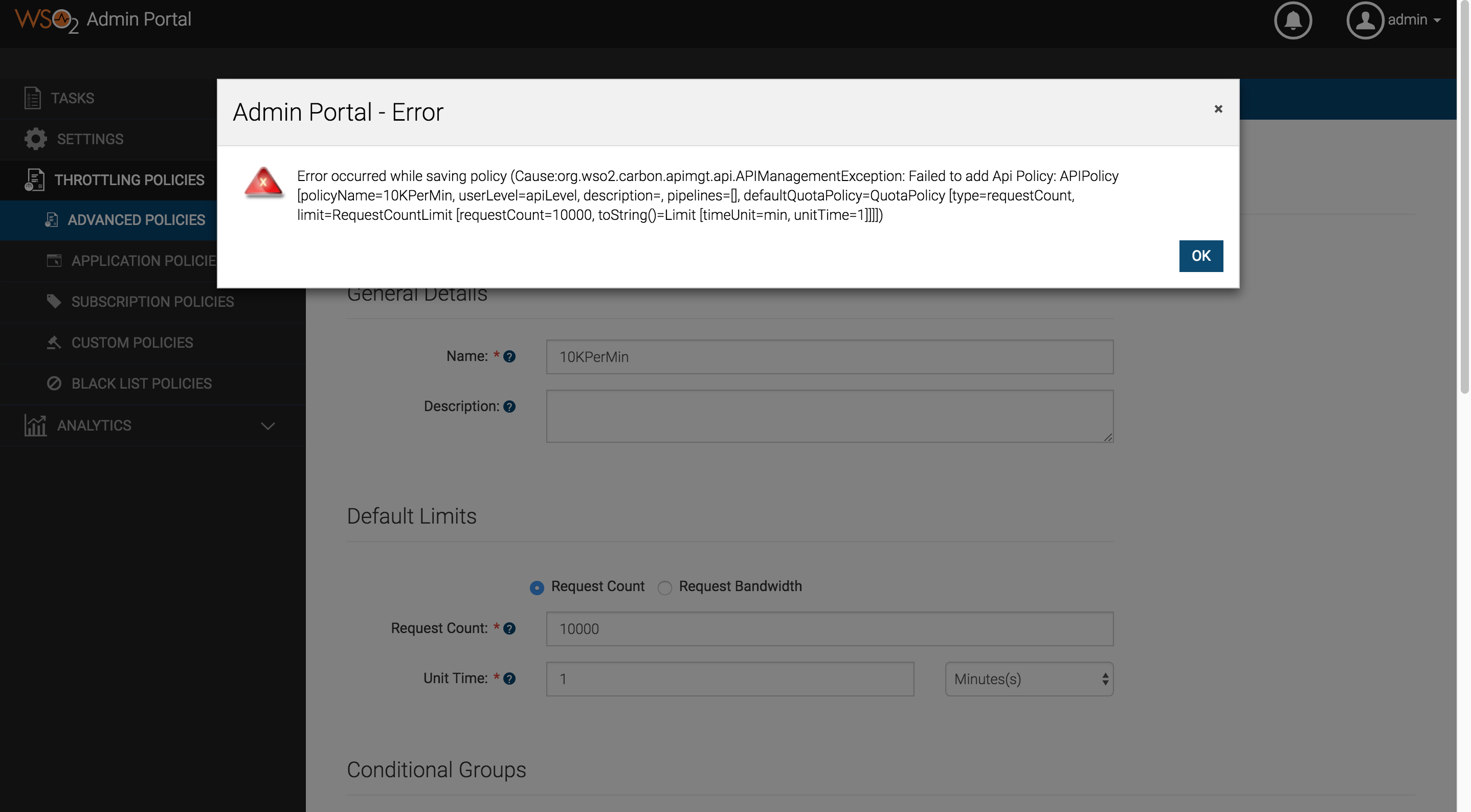 Ux Error Message Displayed When Adding A Duplicate Policy Name Should Indicate The Problem Issue 3149 Wso2 Product Apim Github Ux Error Message Displayed When Adding A Duplicate Policy Name Should Indicate The Problem Issue 3149 Wso2 Product Apim Github