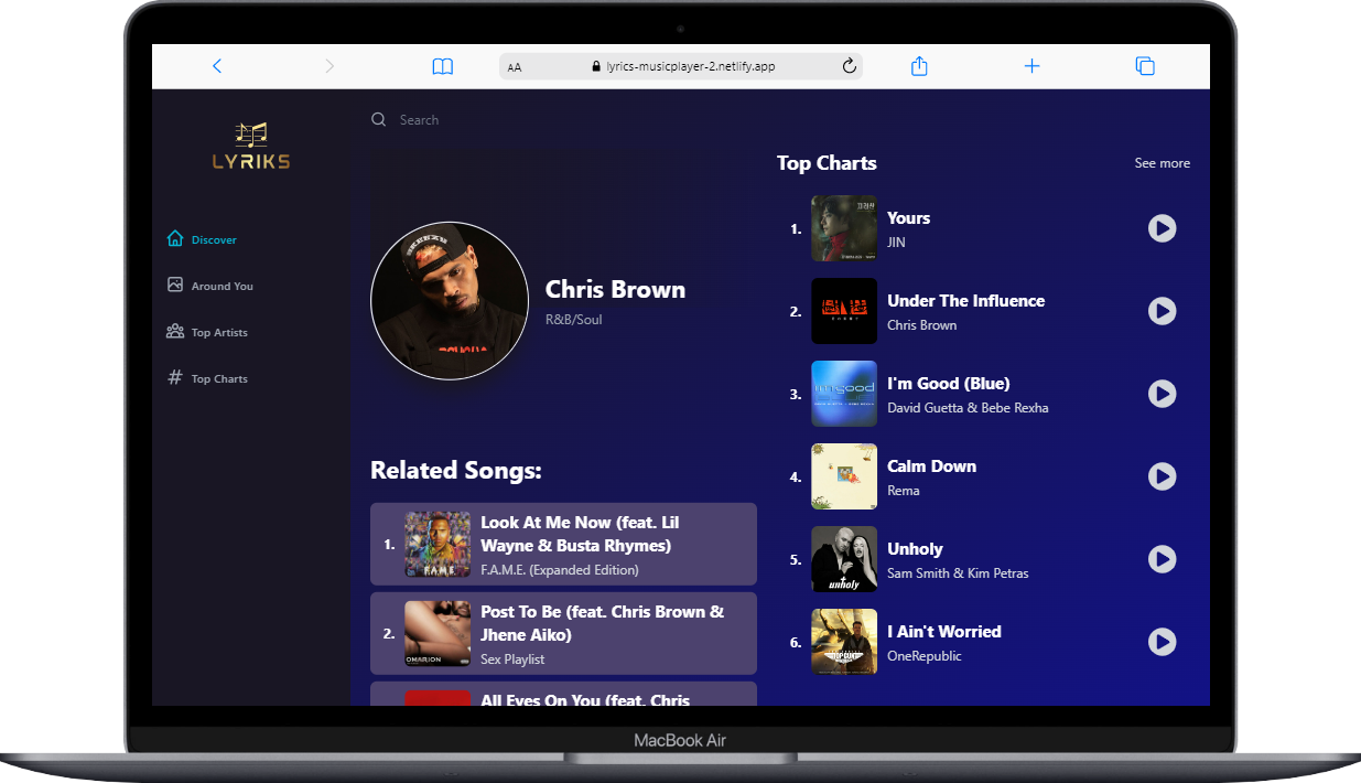 GitHub - jabin-v/Music-player: Music player with a 3rd party Api