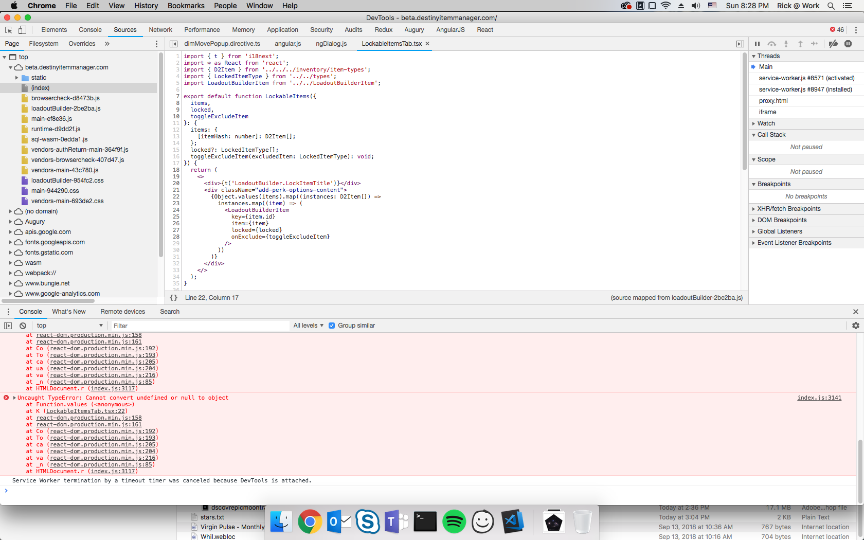 Loadout Builder Error with Characters that have no Items · Issue #3219 ...