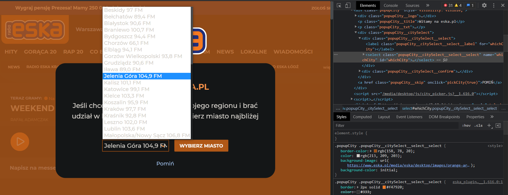 [Broken Website] eska.pl · Issue #5457 · darkreader/darkreader · GitHub
