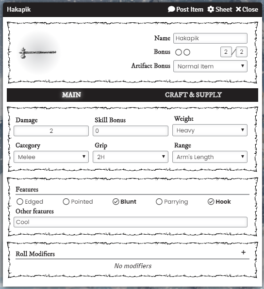 Weapon with Features)