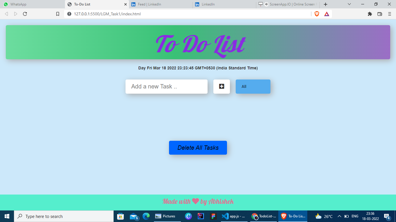 GitHub - rohan-hulage/TodoList-LGM: A simple to-do list app