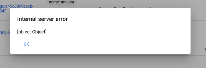 Firefox operations result in "Internal server error [object Object ...