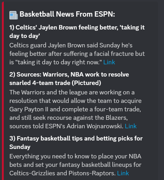 GitHub NBABotDevelopmentTeam/NBABot A Discord bot for NBA scores