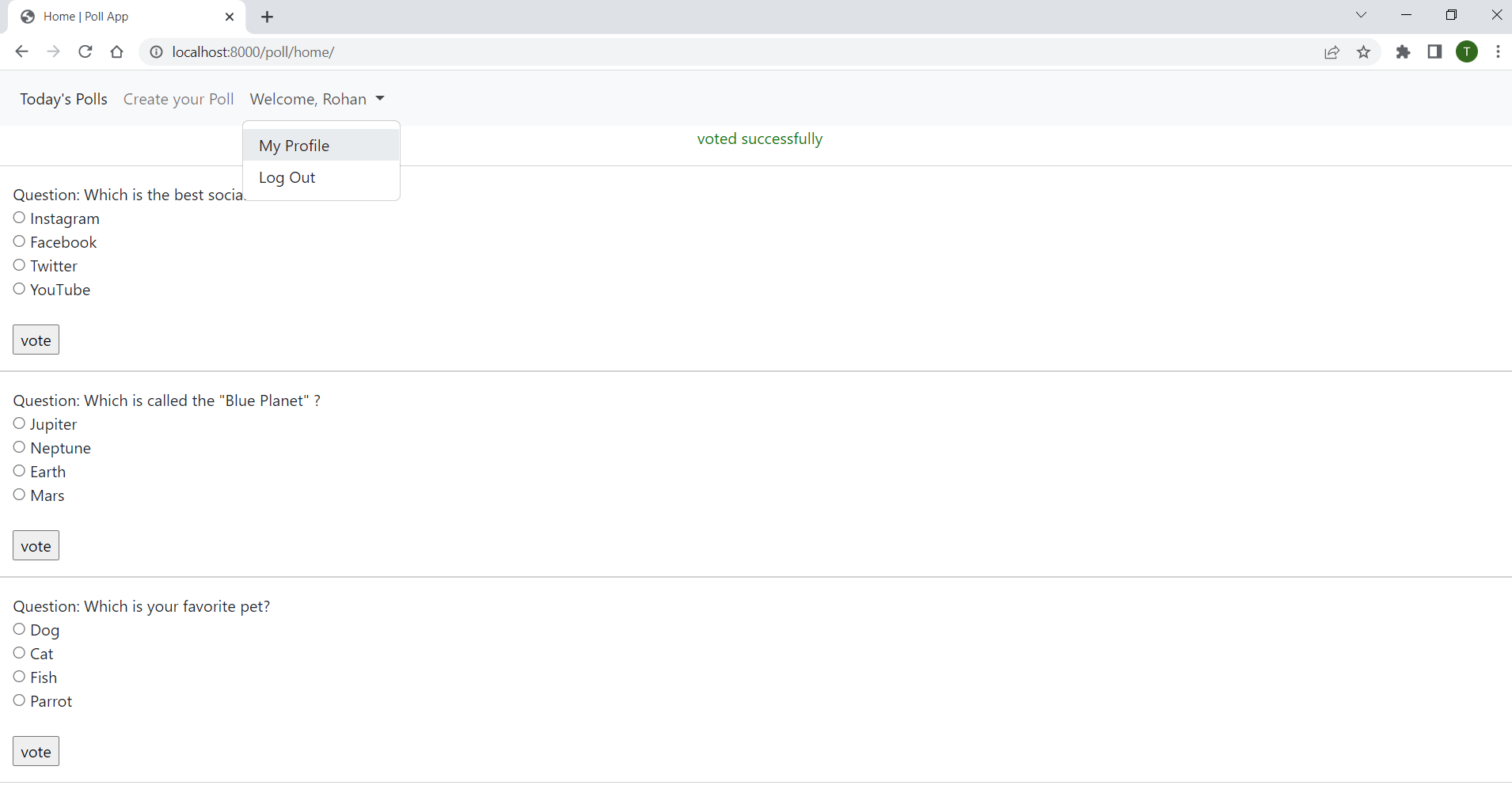 GitHub - Tanmaya13/Poll-App: User can create poll and post questions ...