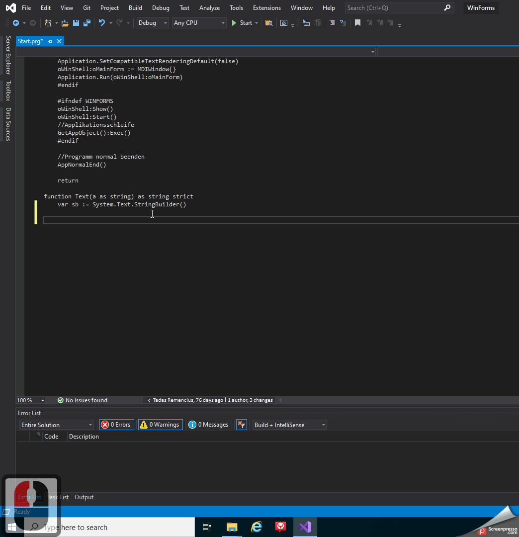 Slow response to typing in Visual Studio (tested with X# 2.8a and 2.8b ...
