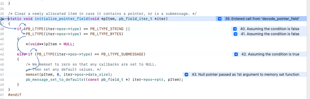 Null pointer deference which will cause app crashes if triggered ...