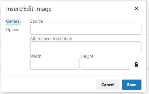 TinyMCE HTML Editor Disable Image Insertion Source Text Box · Issue ...