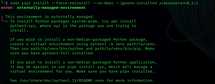 pip packages on latest Kali · Issue #508 · e-m-b-a/emba · GitHub