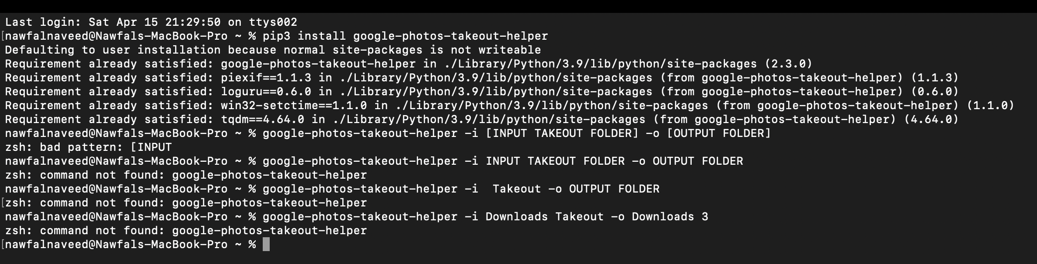 Zsh Command Not Found Google photos takeout helper Issue 198 Zsh Command Not Found Google photos takeout helper Issue 198